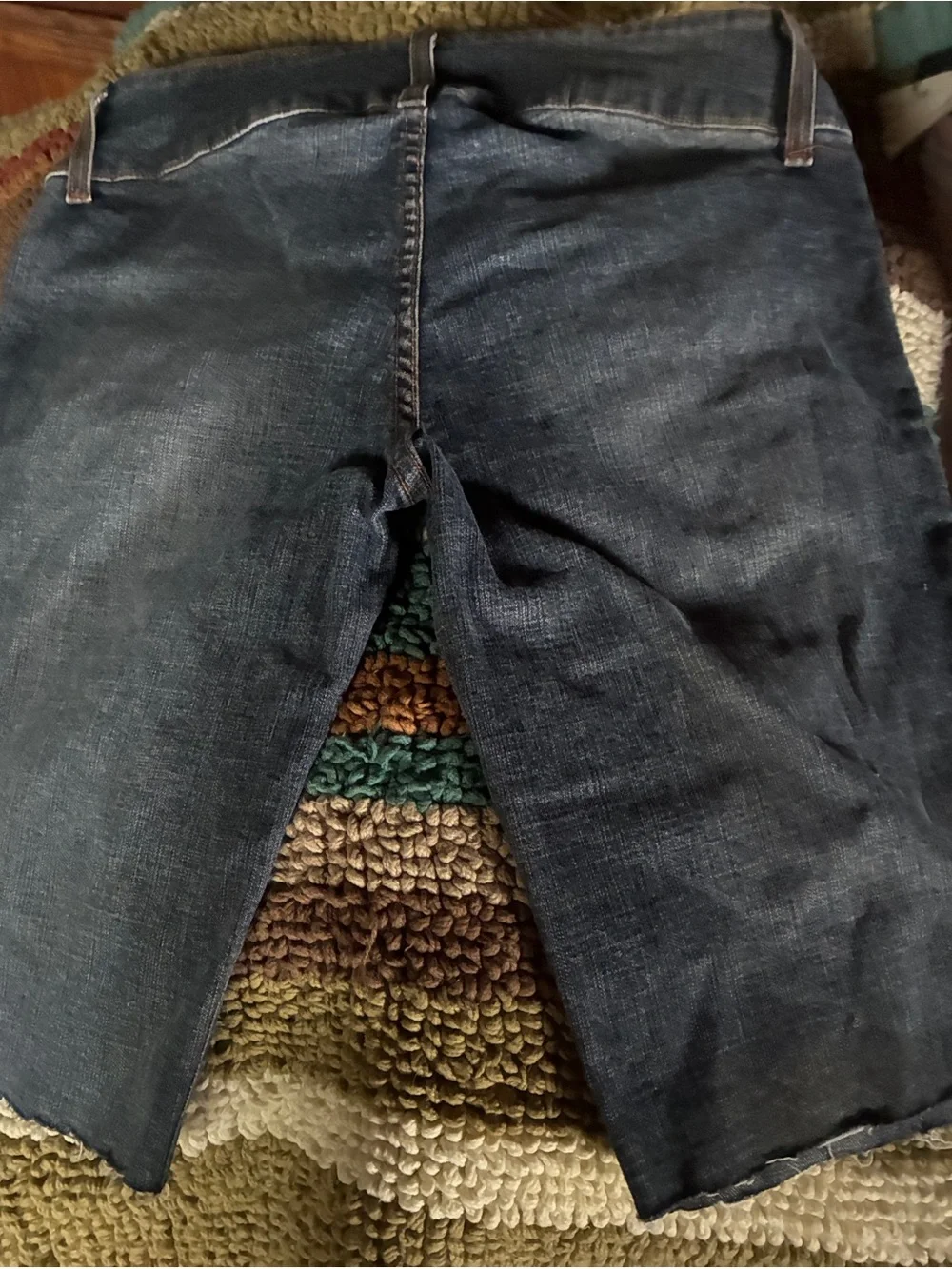 Vintage Y2K Le Lotus Bleu Low Rise Denim Bermuda Capris size W 5 Cut Off